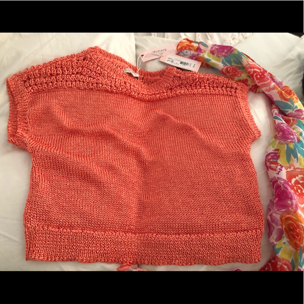 NWT✨ Eva Mendes-NY&CO Coral Orange knit sweater-Final Sale Price, Thank you🧡